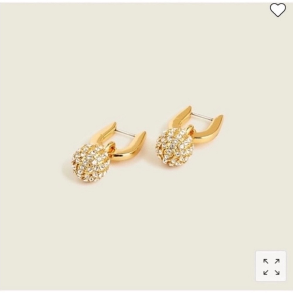J. Crew Pave Ball Huggie Hoop Earrings